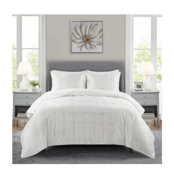 Beautyrest Polyester Charmeuse Ivory Full Queen Quilt Mini Set - Picture 1 of 7